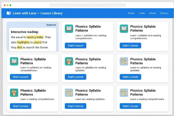Interactive ESL lesson from the Learn with Lane library